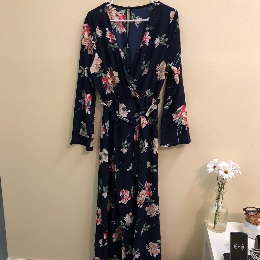 Navy Floral Maxi Dress